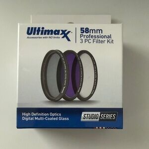 58mm Professional 3 PC Filter Kit - Black and Purple